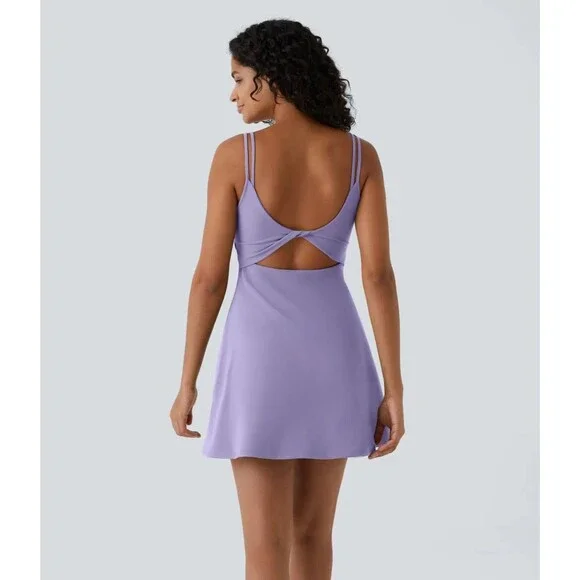 halara softlyzero plush backless dress Halara X Smiley SoftlyZero Plush Backless Mini Dance Active Dress-Ea
